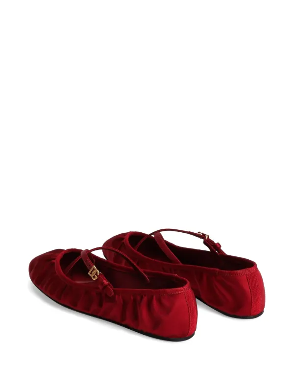 Dolce & Gabbana Velvet Ballerina Shoes | Red | FARFETCH