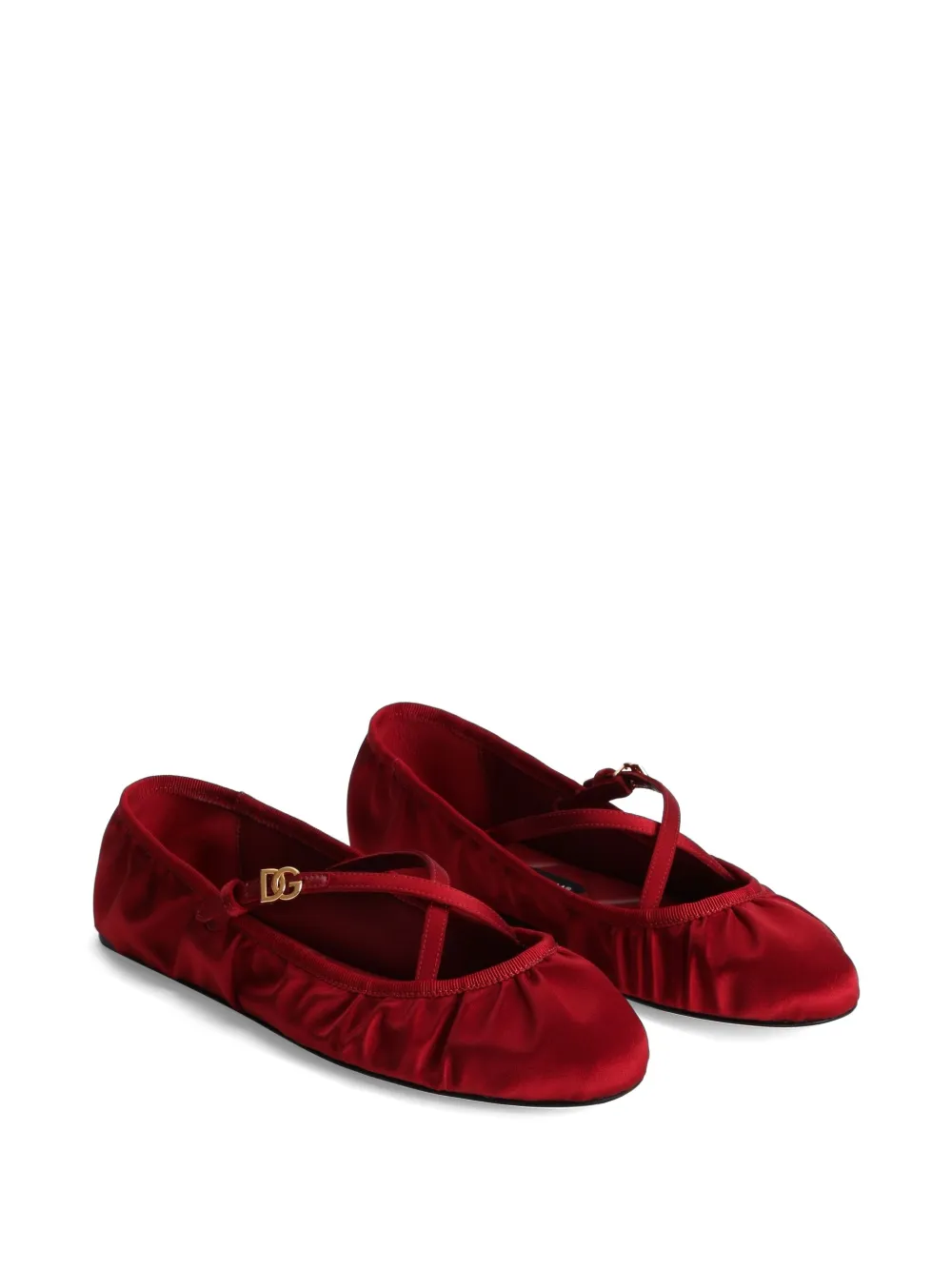 Dolce & Gabbana velvet ballerina shoes Red