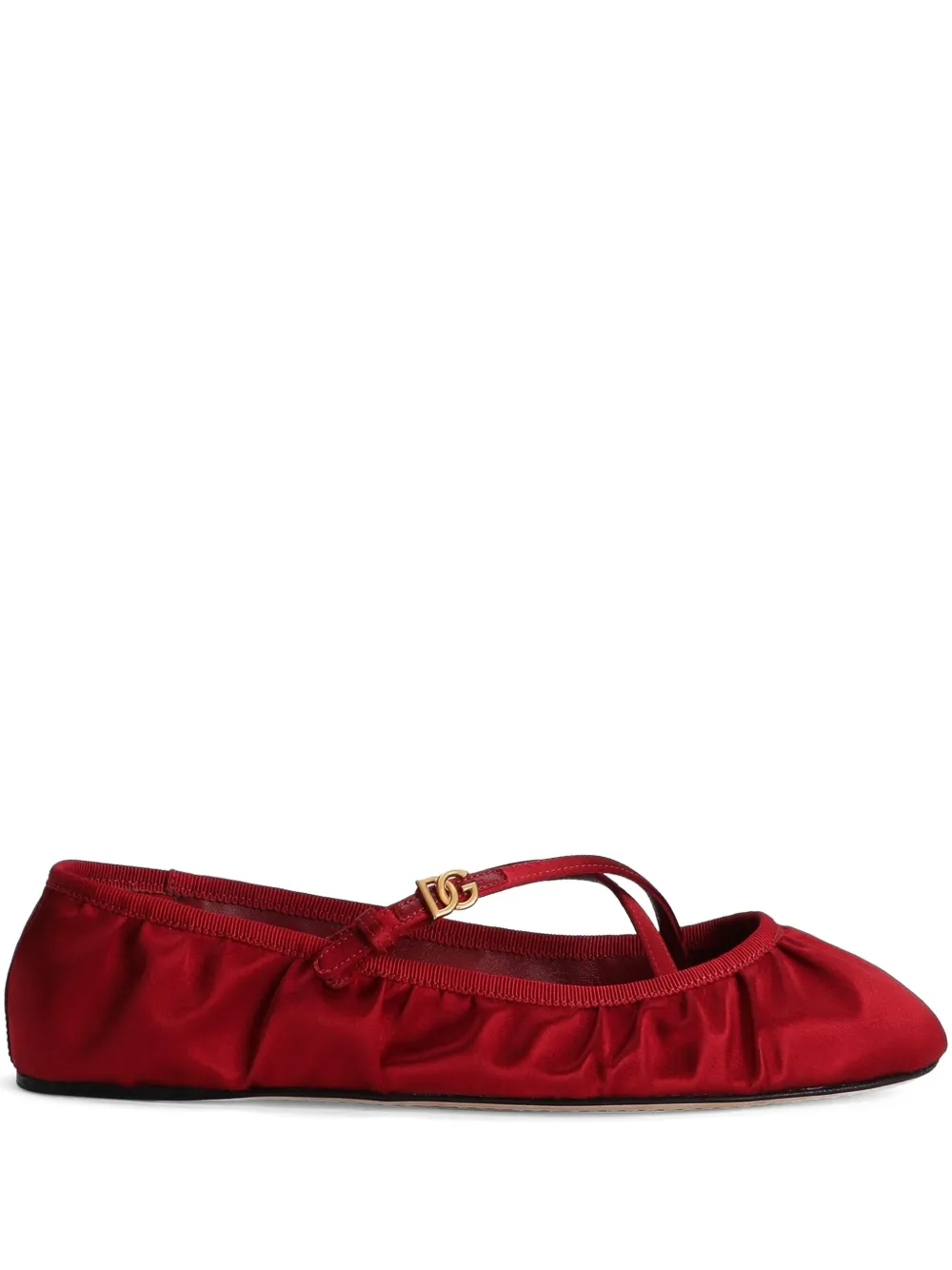 Dolce & Gabbana velvet ballerina shoes Red