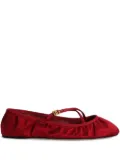 Dolce & Gabbana velvet ballerina shoes - Red