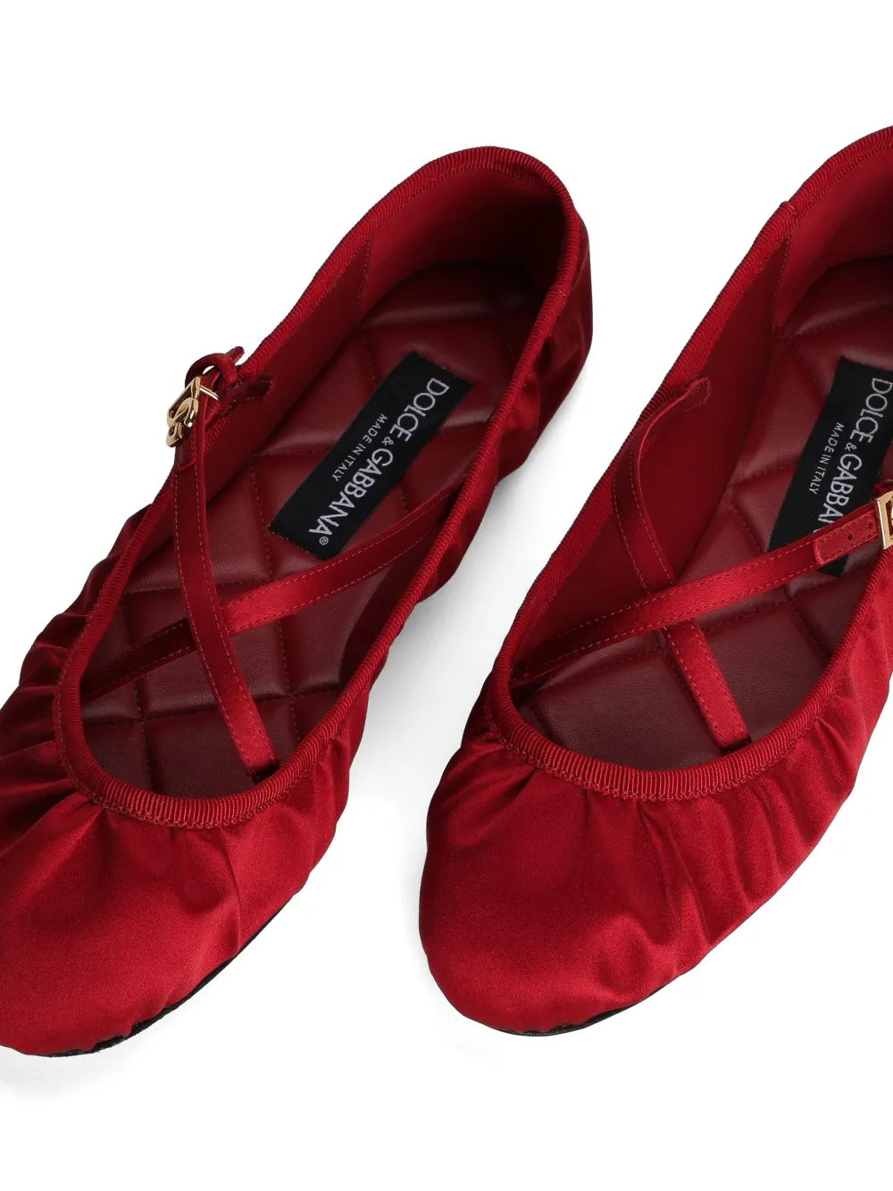 Dolce & Gabbana velvet ballerina shoes Red