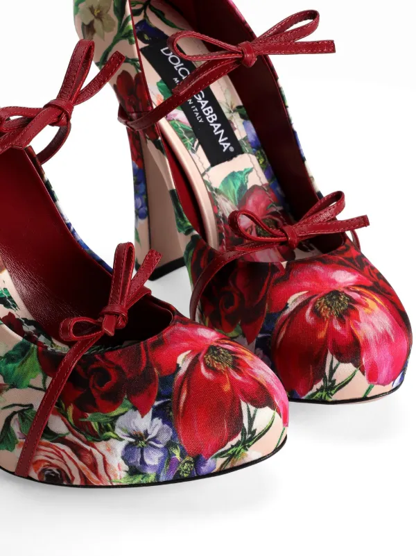 Dolce & Gabbana floral-print Pumps | Neutrals | FARFETCH