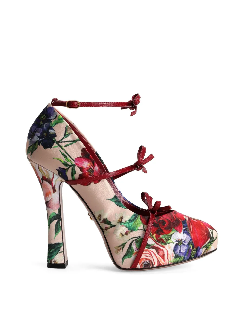 Dolce & Gabbana Floral-print Pumps In Neutrals