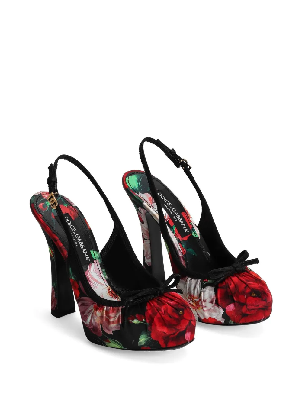 Dolce & Gabbana floral-print pumps - Zwart