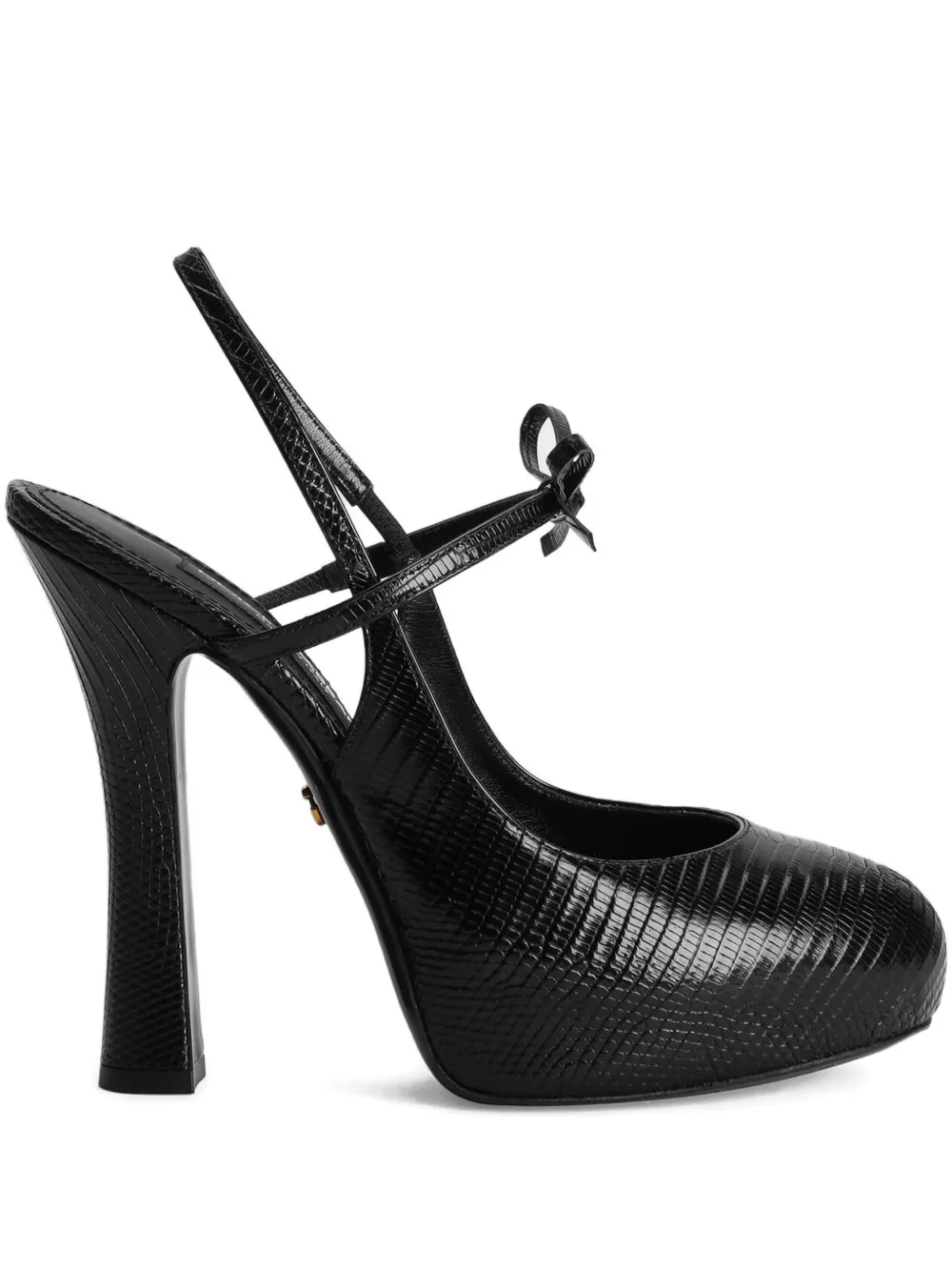 Dolce & Gabbana 105mm bow textured pumps | Black | Image 1