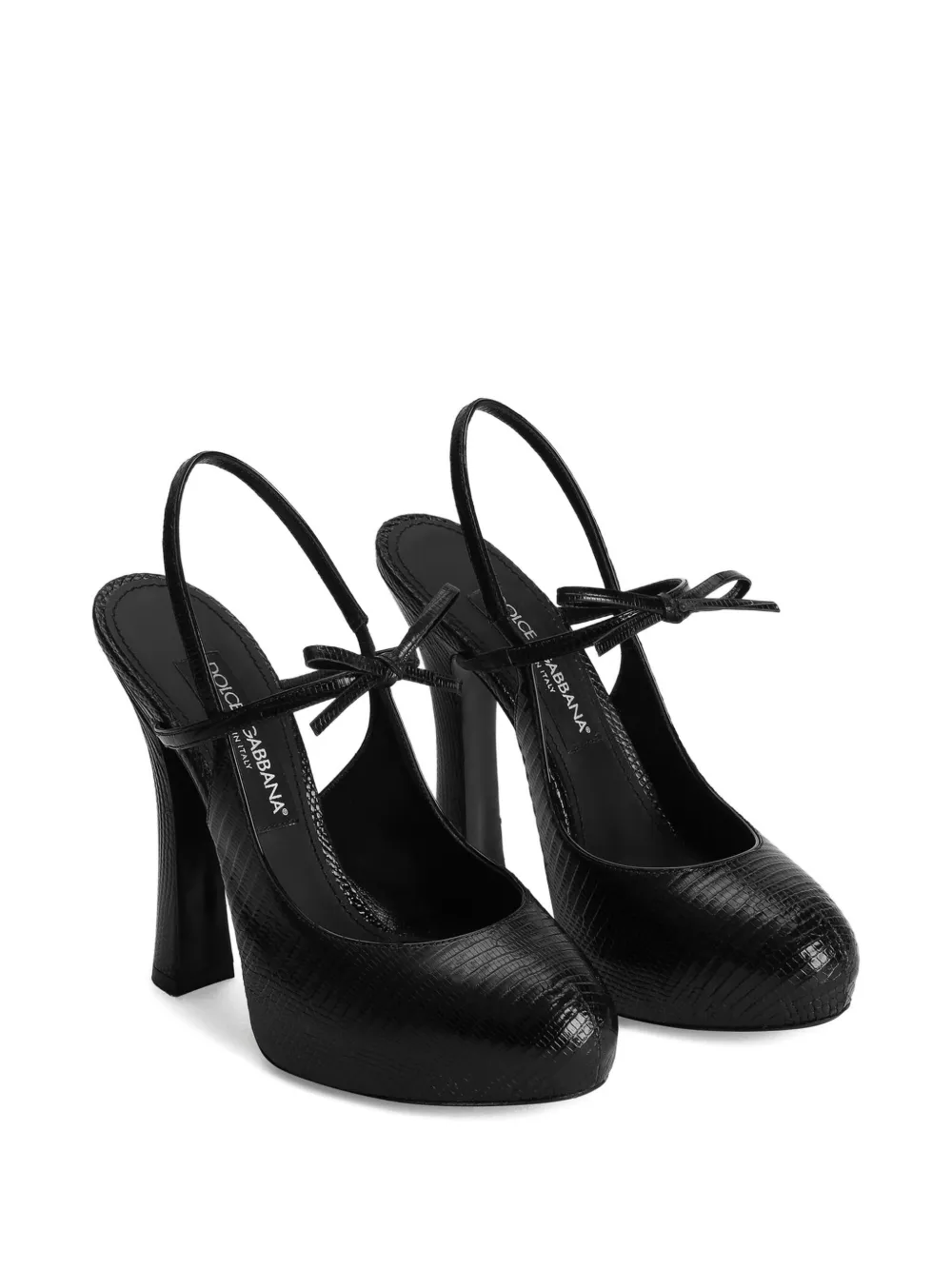 Dolce & Gabbana 105mm bow textured pumps | Heeled Pumps | Image 2
