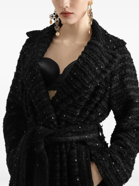 Dolce & Gabbana sequin-embellished tweed coat F0W3FTHUMKN - 3