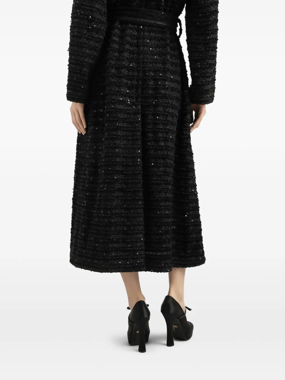 Dolce & Gabbana Tweed jas verfraaid met pailletten Zwart