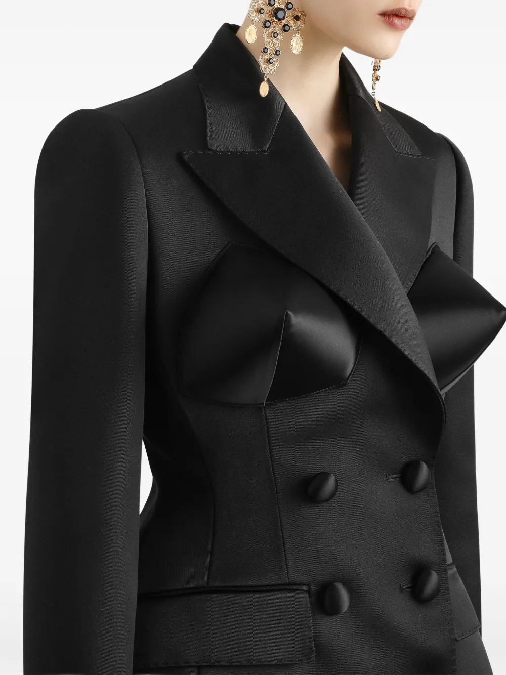 Dolce & Gabbana Duchess blazer met dubbele rij knopen Zwart