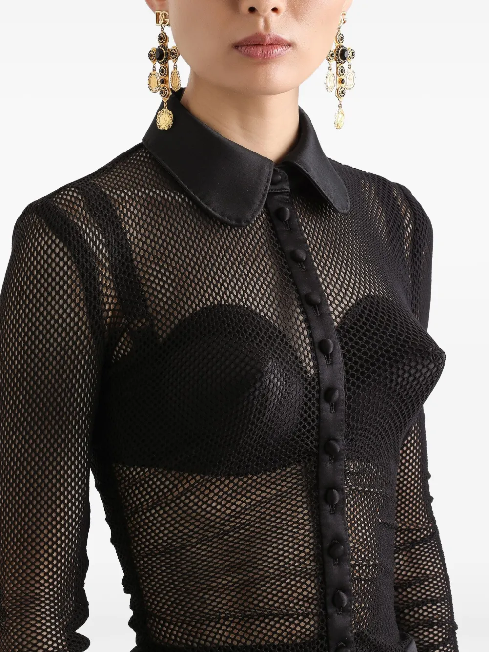 Dolce & Gabbana Mesh blouse Zwart