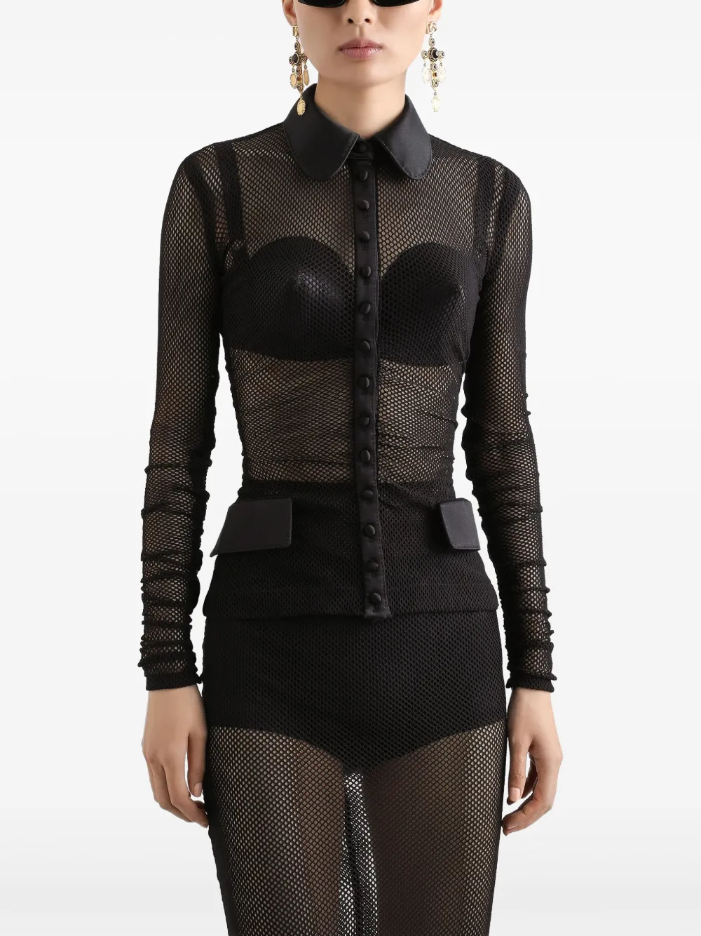 Dolce & Gabbana Mesh blouse Zwart