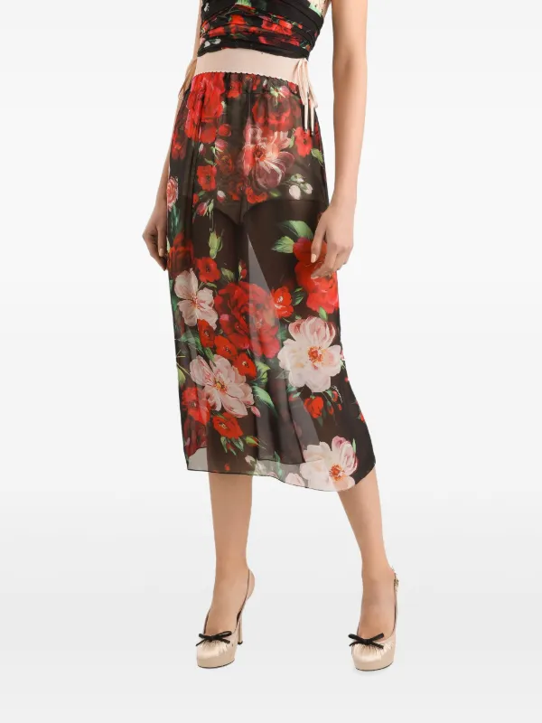 Dolce & Gabbana フローラル スカート | ブラック | FARFETCH JP