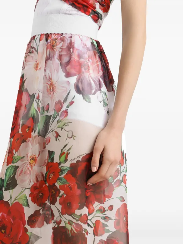 Dolce & Gabbana フローラル スカート ホワイト Dolce & Gabbana フローラル スカート | ホワイト | FARFETCH JP