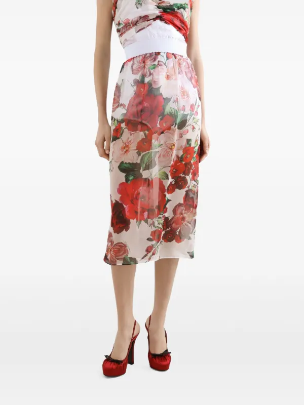 Dolce & Gabbana フローラル スカート | ホワイト | FARFETCH JP