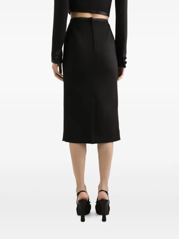 スカート DOLCE  GABBANA Women Skirts F4BBPT BLACK Lace midi skirt in Black for Women | Dolce&Gabbana® US