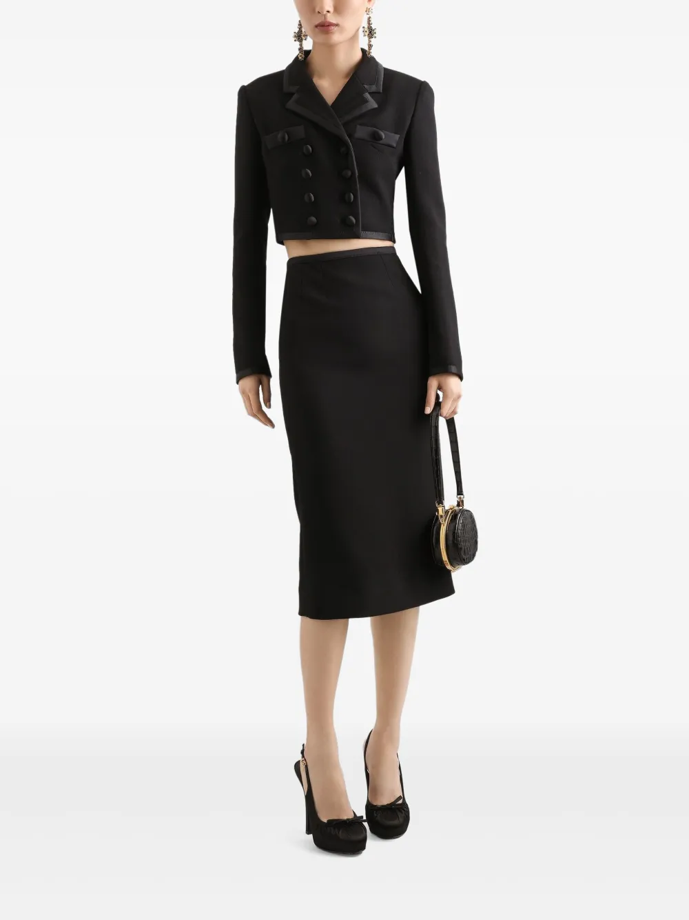 Dolce & Gabbana straight midi skirt - Zwart