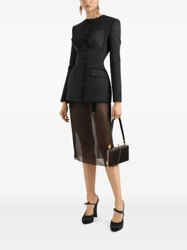 Dolce & Gabbana Chiffon Midi Skirt | Black | FARFETCH