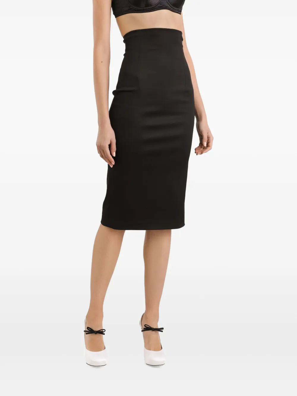 Dolce & Gabbana High waist midi-rok Zwart