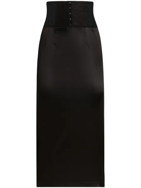 Dolce & Gabbana lace-appliqué midi skirt