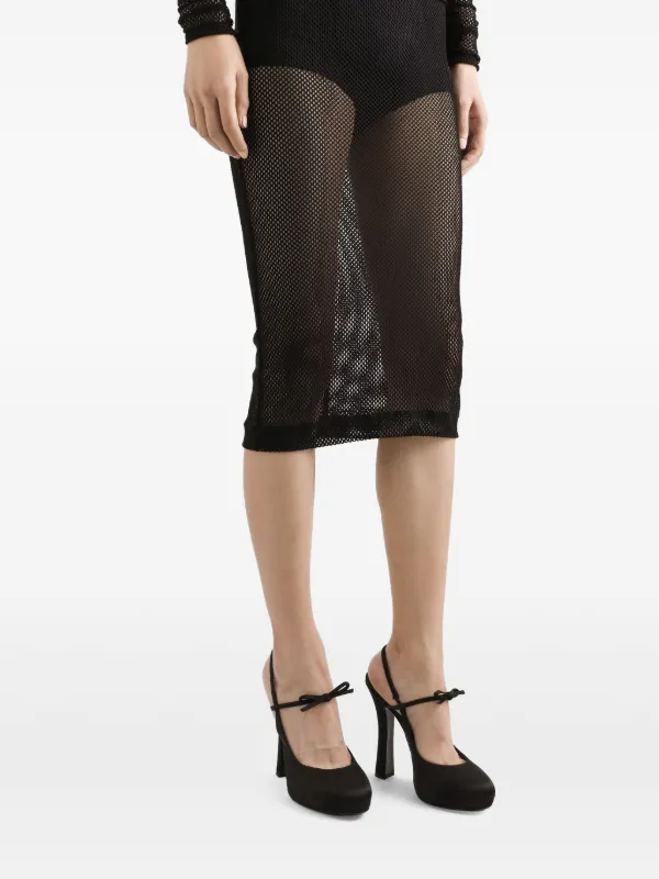 【送料&関税込】Dolce & Gabbana Tulle Sheer Midi Skirt Dolce & Gabbana Mesh Midi Skirt | Black | FARFETCH