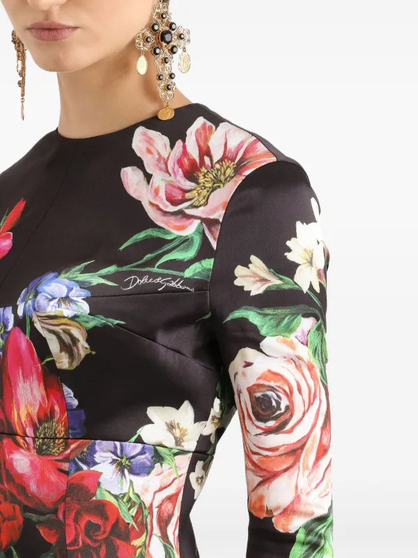 Dolce & Gabbana フローラル ドレス | ブラック | FARFETCH JP