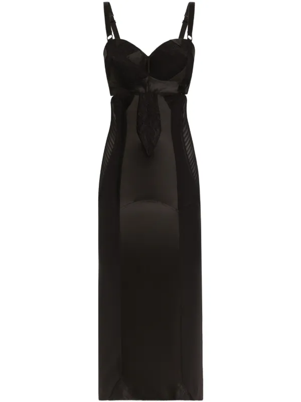 knee length dresses for ladies Vintage Dolce & Gabbana Bustier Lace Midi Slip Dress  Recess