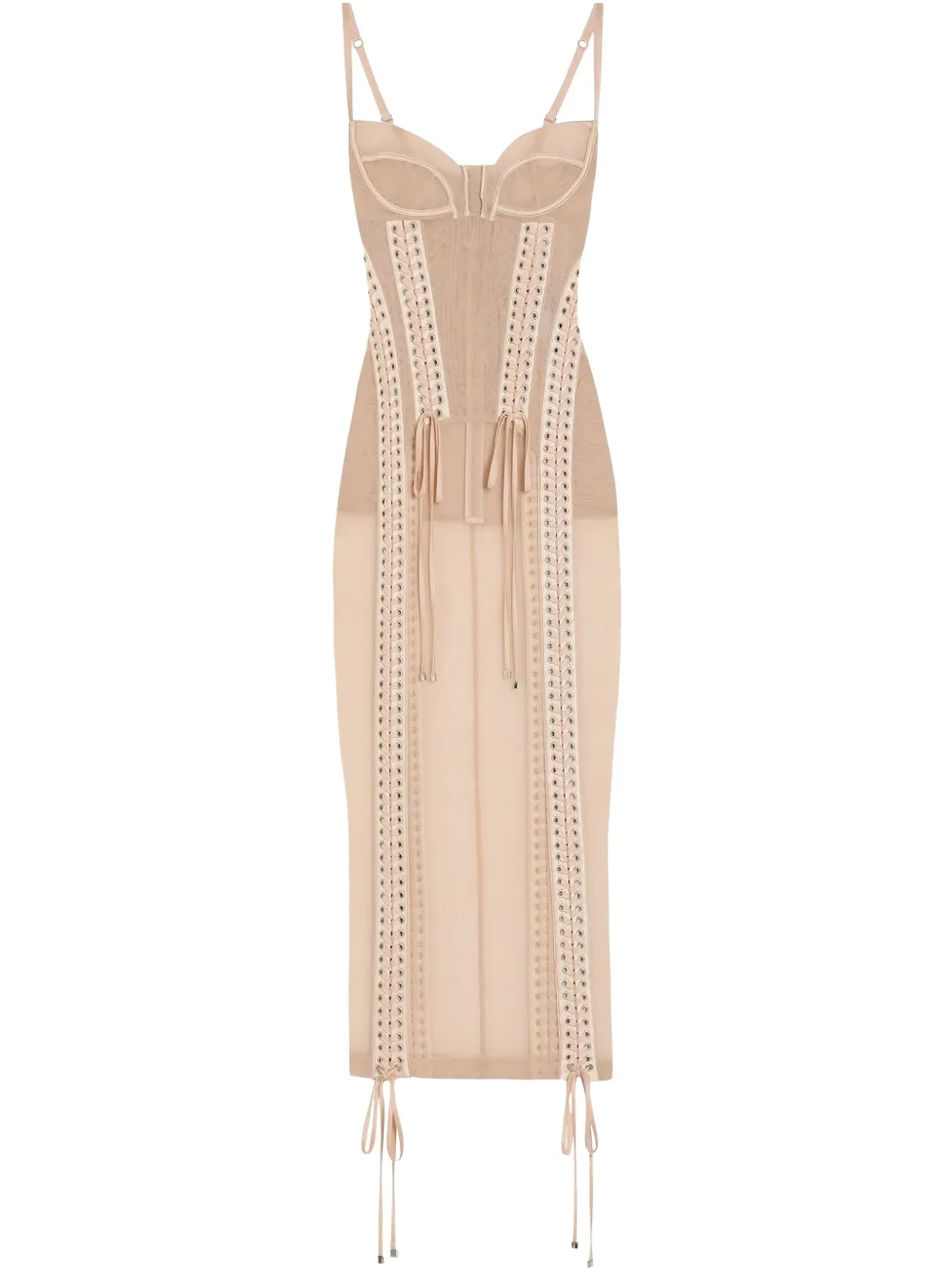 Dolce & Gabbana Midi-jurk met bustiere Beige