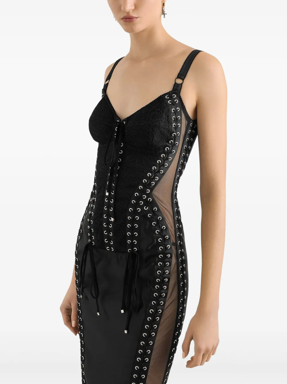 Dolce & Gabbana Midi-jurk met vlakken Zwart