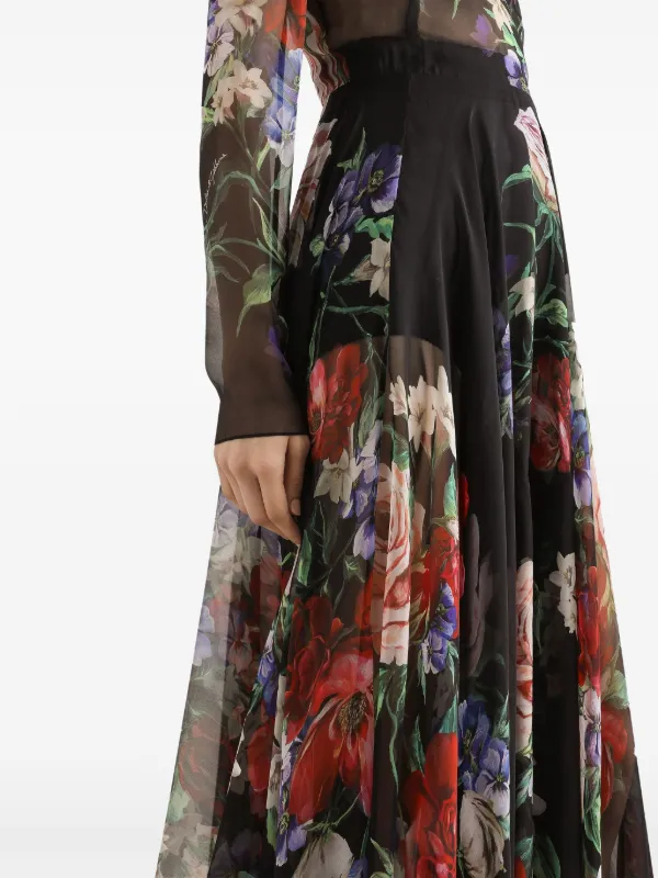 Dolce & Gabbana floral-print Midi Dress | Black | FARFETCH