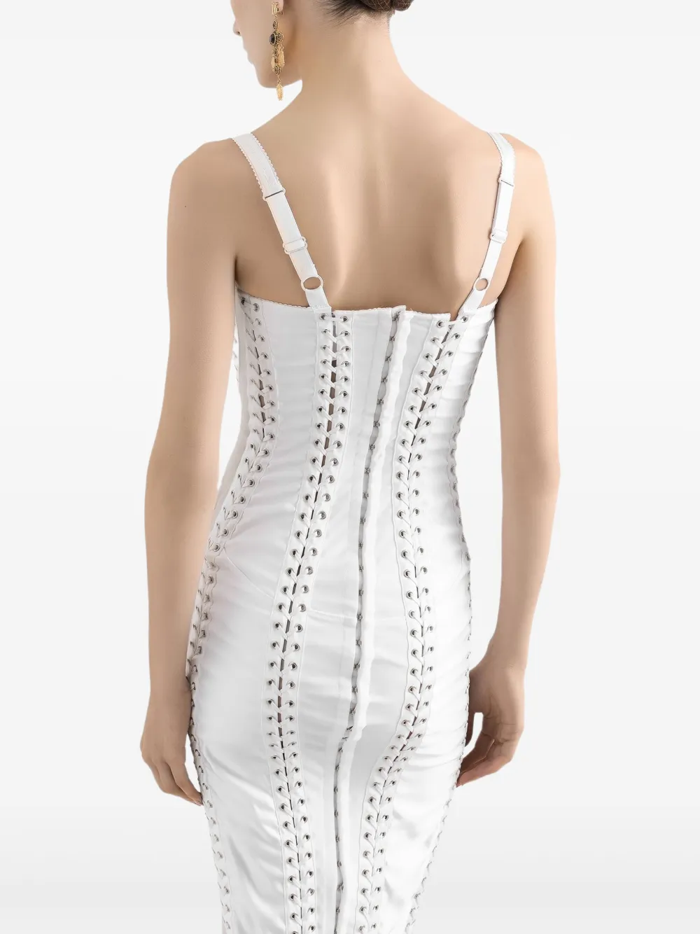 Dolce & Gabbana Midi-jurk met vlakken Wit