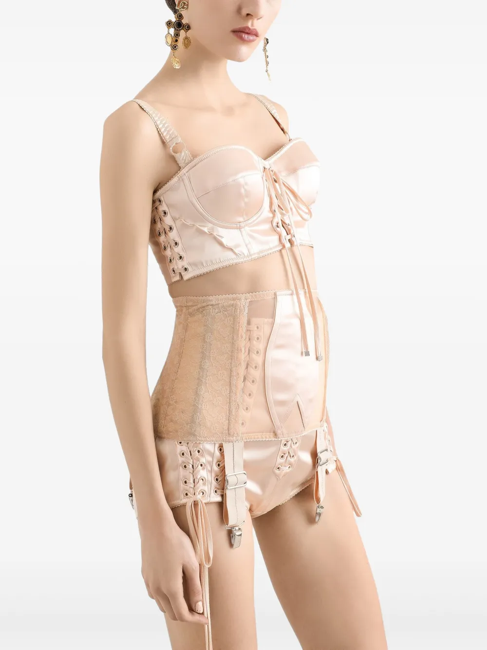 DOLCE & GABBANA LACE-UP SATIN CORSET