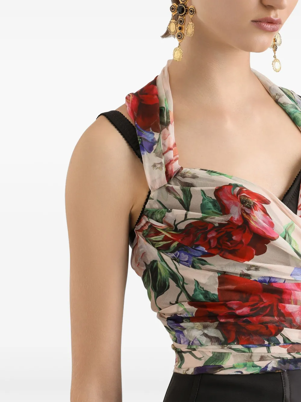 Dolce & Gabbana Top met bloemenprint Rood