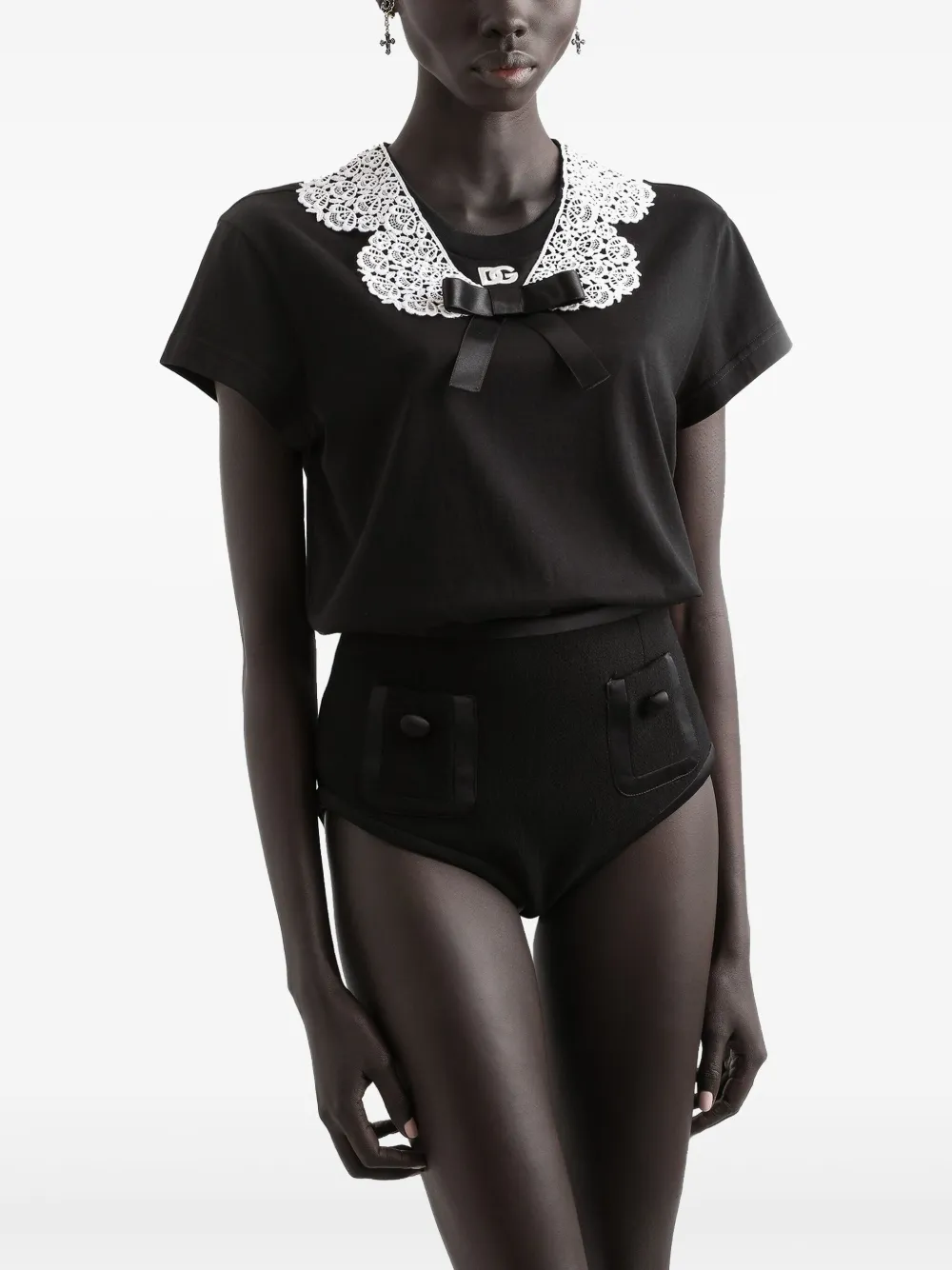 Dolce & Gabbana Blouse met kant Zwart