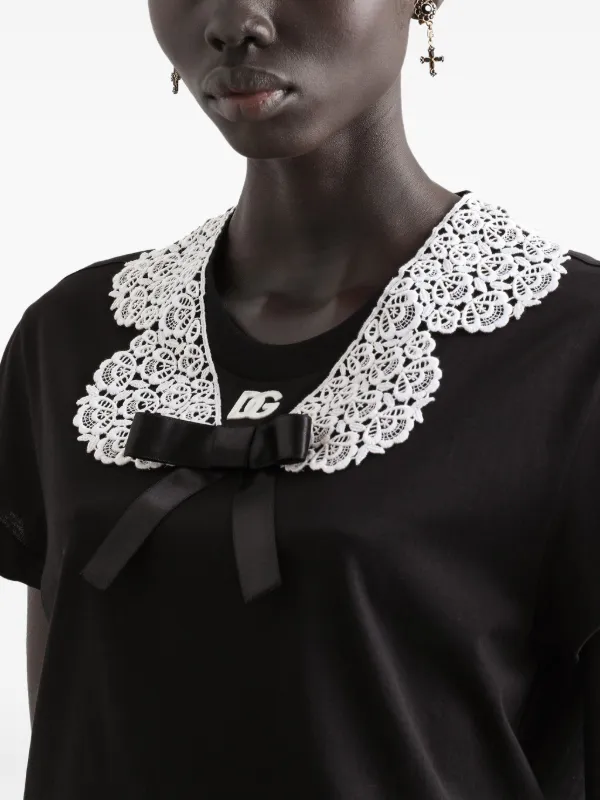 Dolce & Gabbana レーストリム ブラウス | ブラック | FARFETCH JP