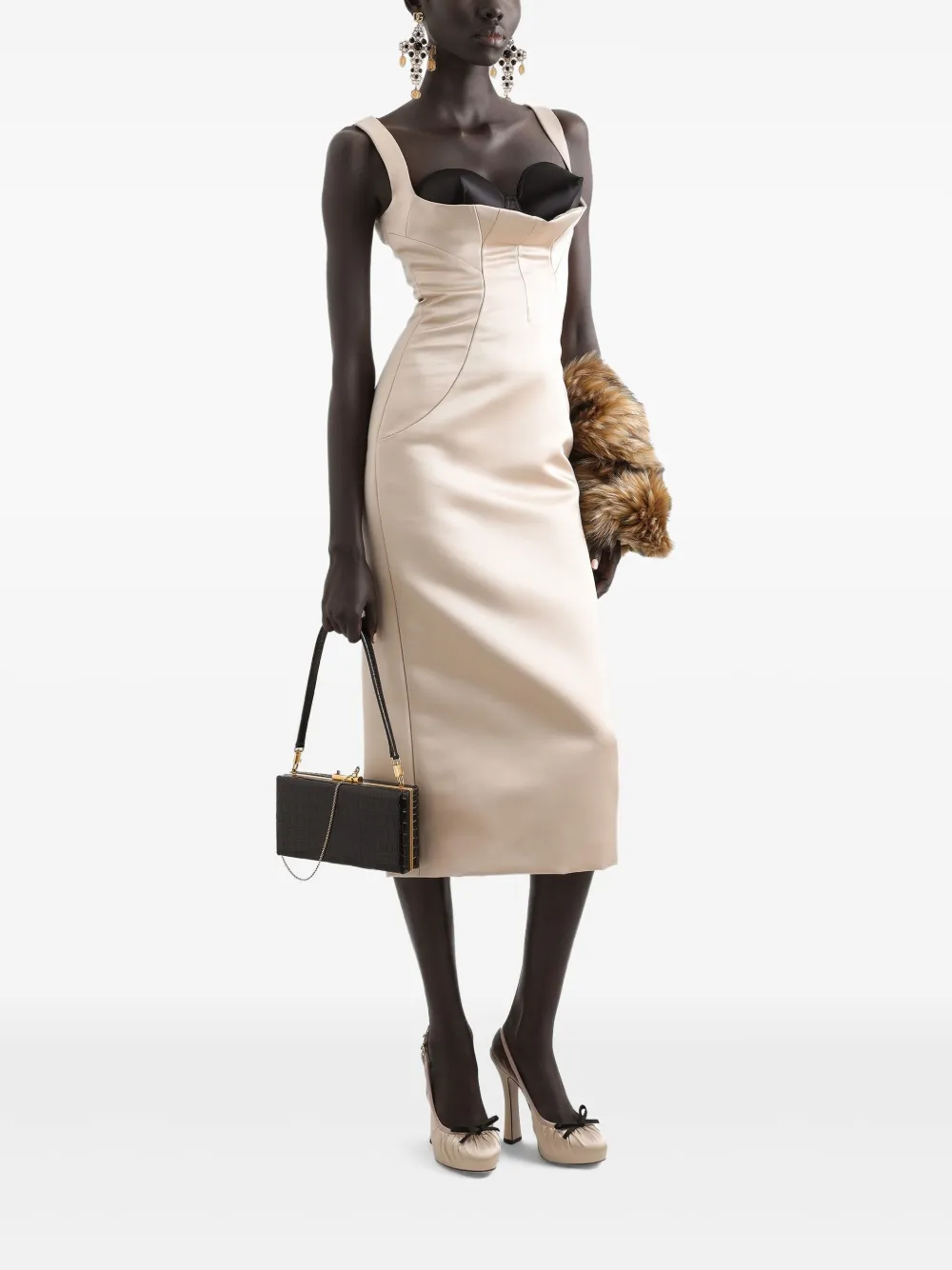 Dolce & Gabbana Sjaal van imitatiebonr Bruin