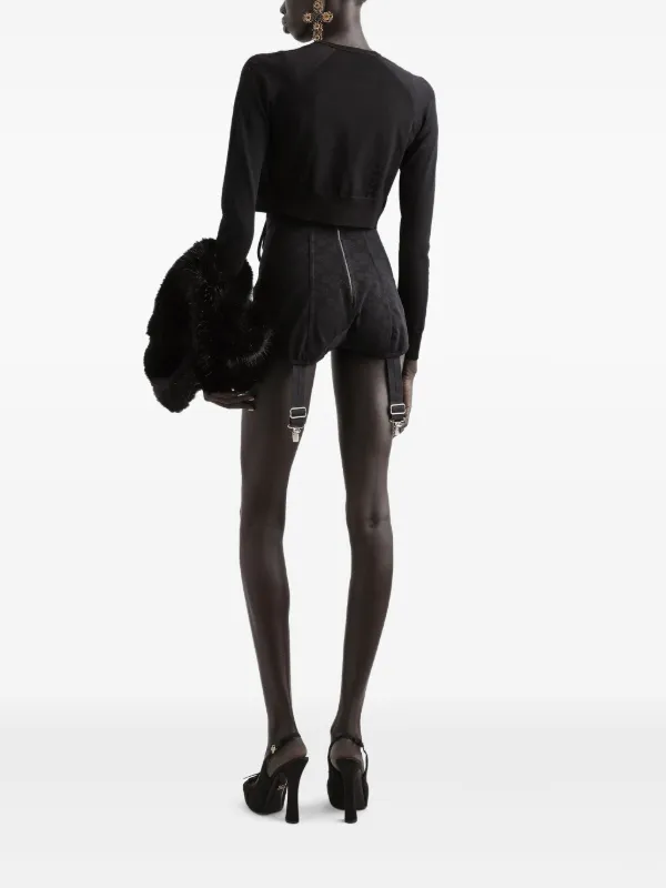 Dolce & Gabbana Ribbed Cardigan | Black | FARFETCH CA