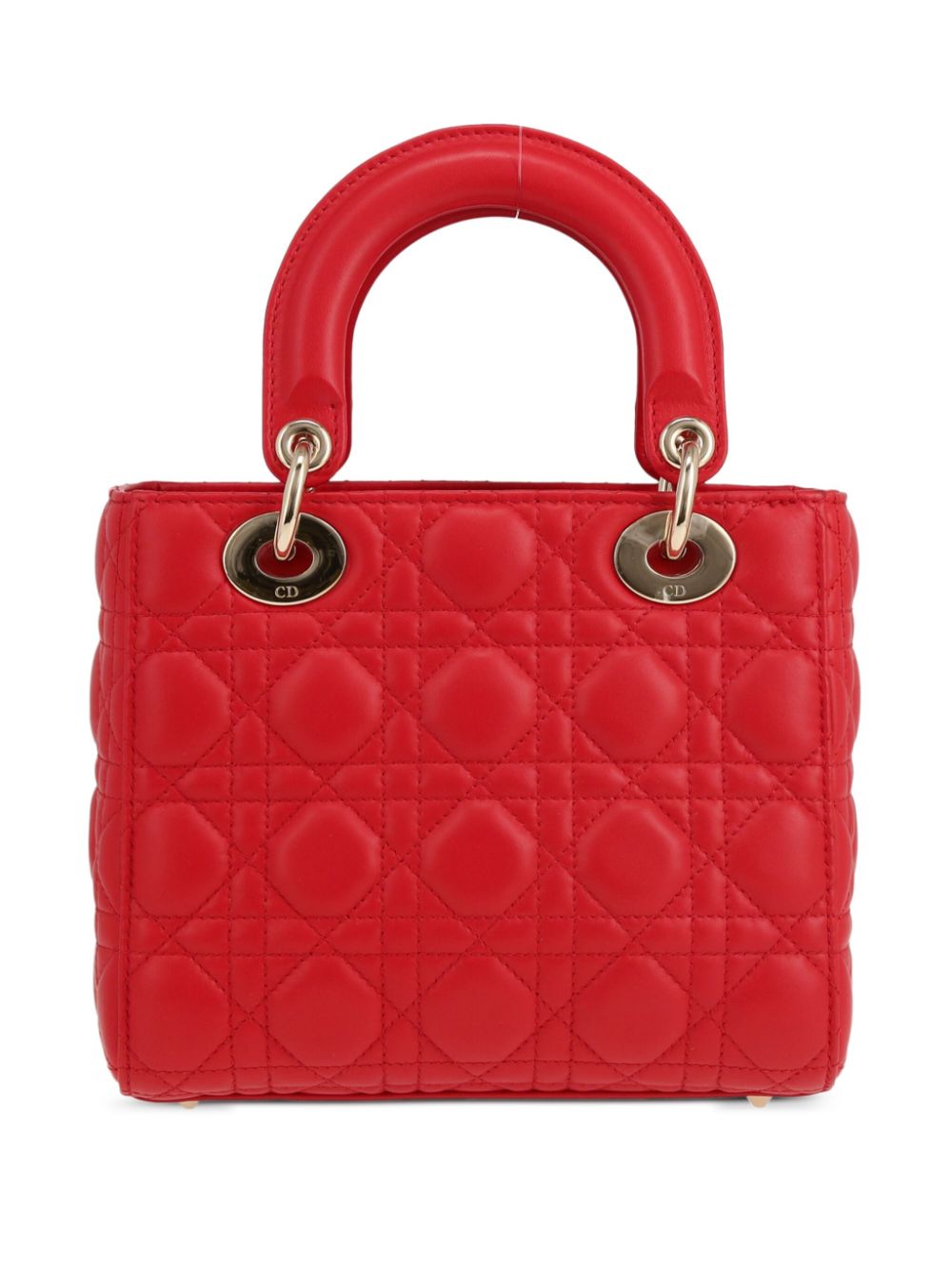 Christian Dior Pre-Owned Dior Lady Dior small model handbag in red leather cannage - Rood