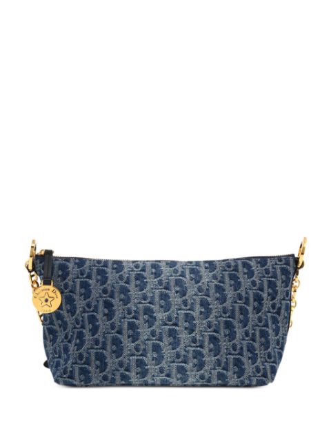 Christian Dior Dior Diorstar handbag in blue monogram denim canvas and blue leather Women