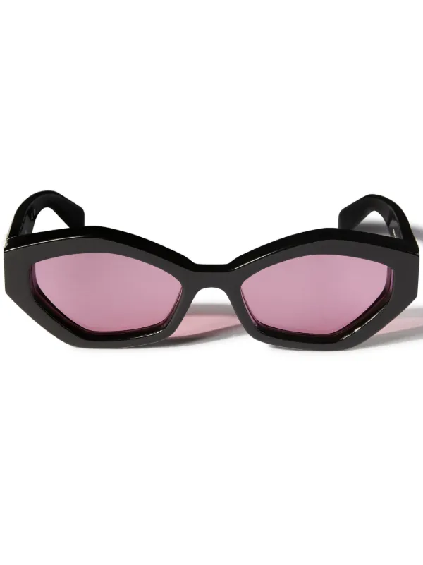 Off-White Hilo Cat-Eye Sunglasses Black‎ Pink Lens Acetate Made in Italy NEW Off-White Eyewear Hilo Sunglasses | Black | FARFETCH AU main image 3