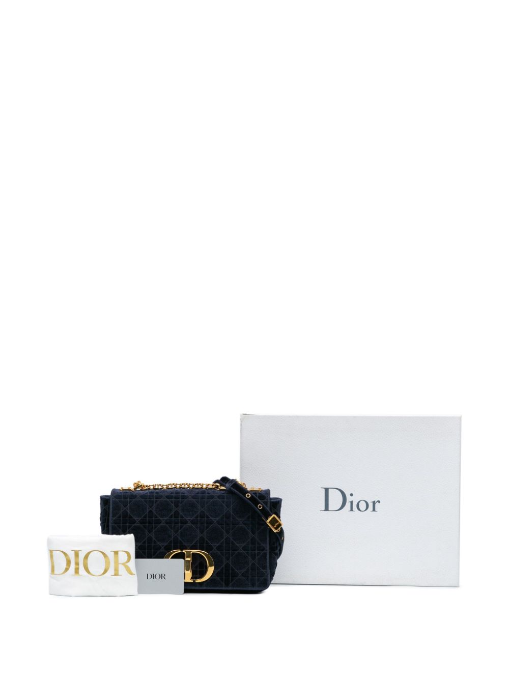 Christian Dior 2021 Medium Velvet Cannage Caro crossbody bag Women