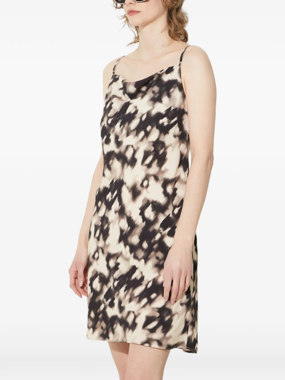  Samsoe Samsoe Cowl-neck Mini Dress - Neutrals 
