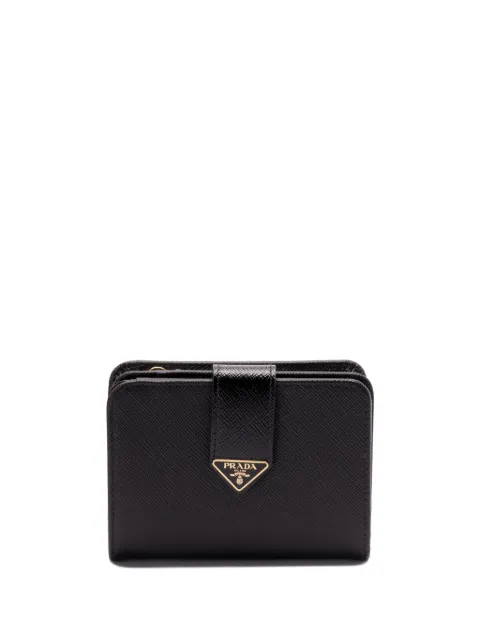 Prada triangle-logo bi-fold wallet