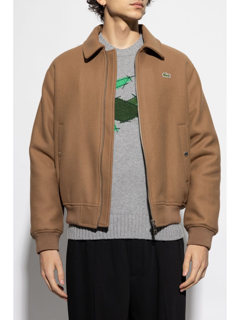 Lacoste Crocodile-patch wool jacket Men