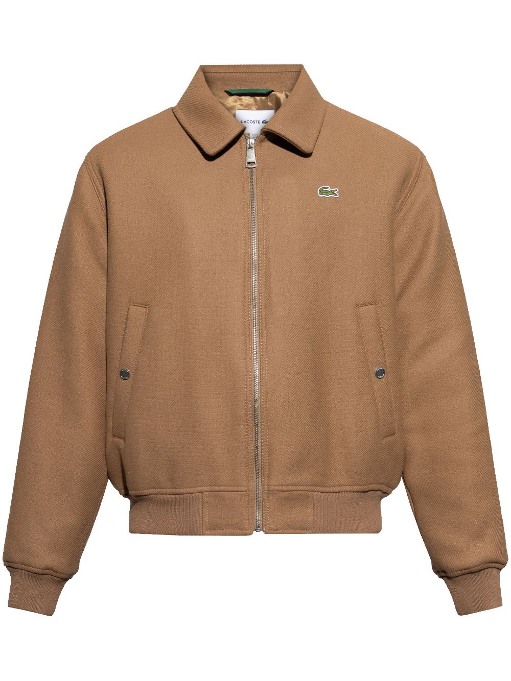 Lacoste Crocodile-patch wool jacket - Brown