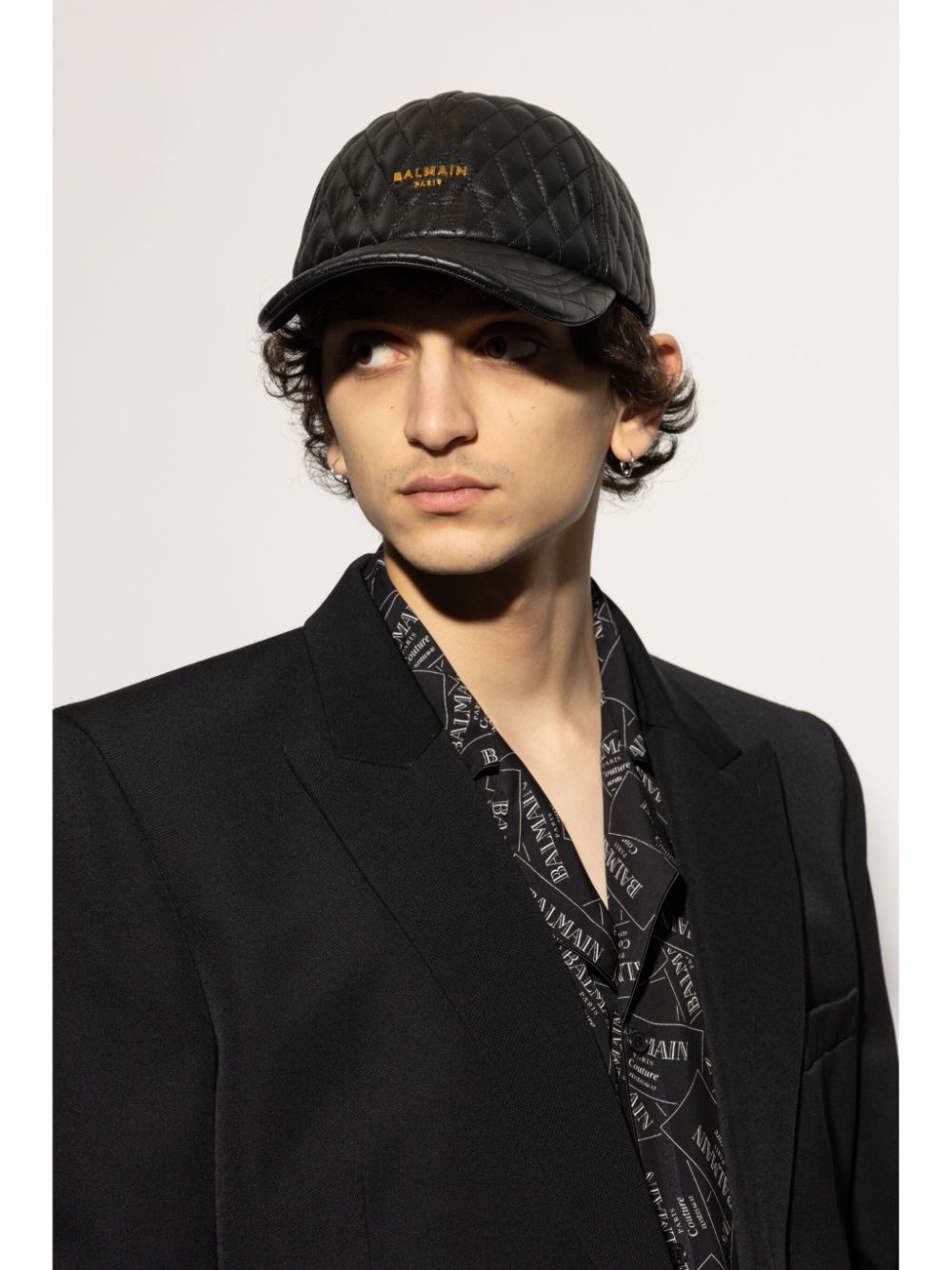 Balmain logo-lettering cap - Zwart