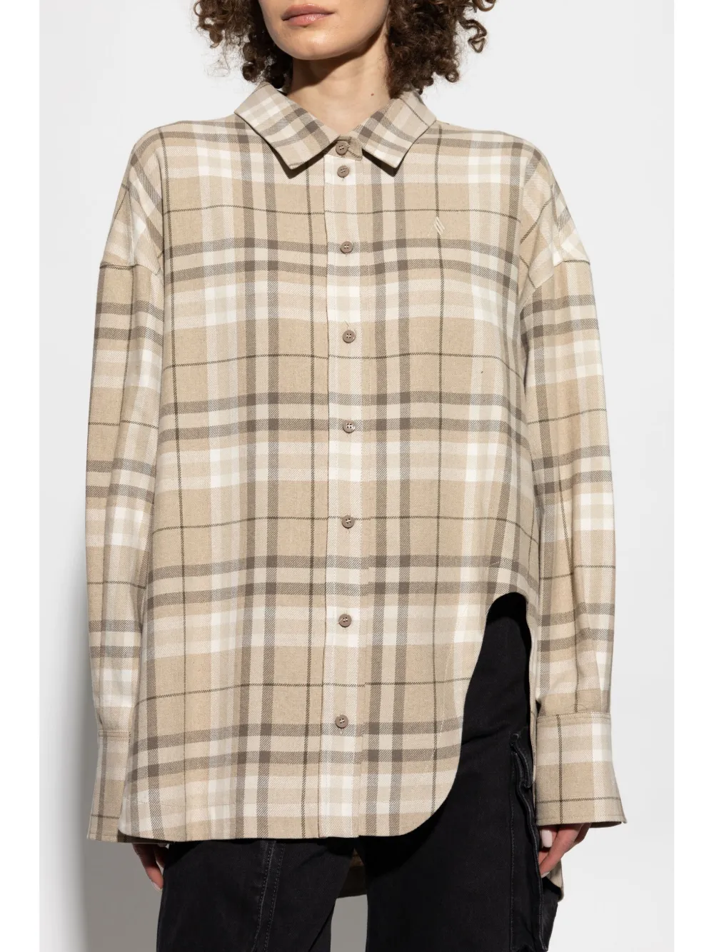 Shop Attico Eliza Shirt In Neutrals