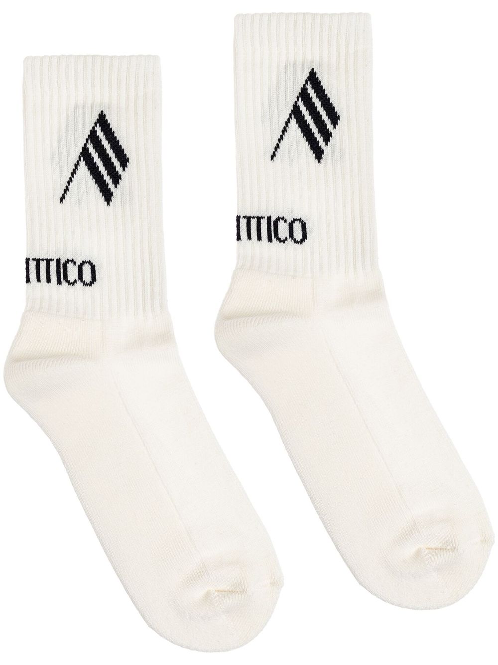 The Attico intarsia-logo socks - White