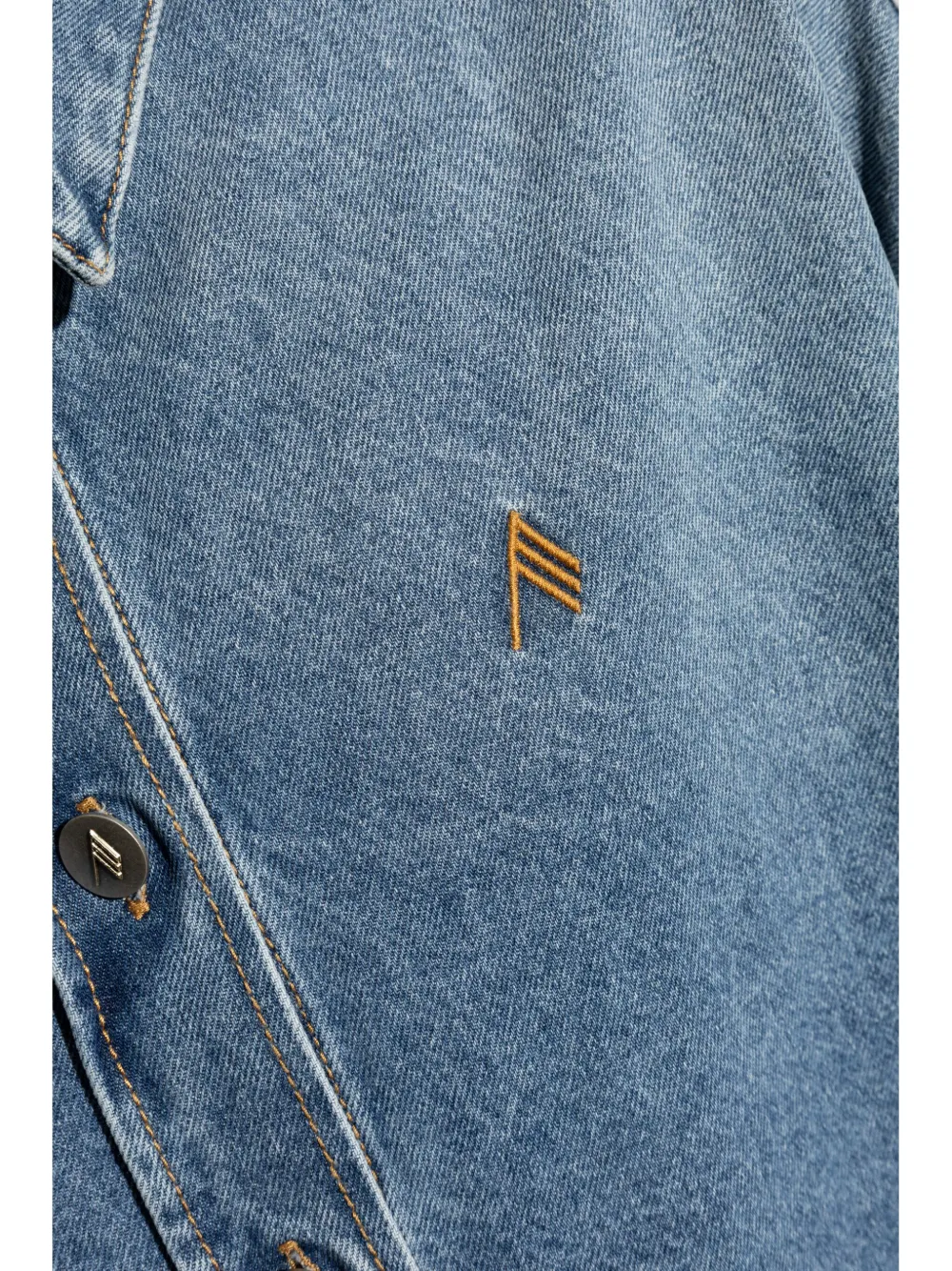 The Attico Blouse met borduurwerk Blauw