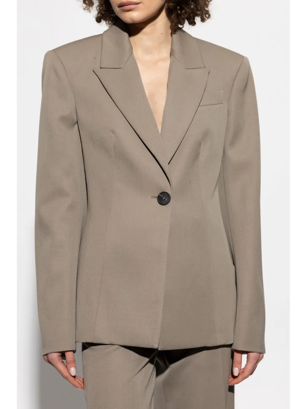 Attico Single-breasted Blazer In Neutrals