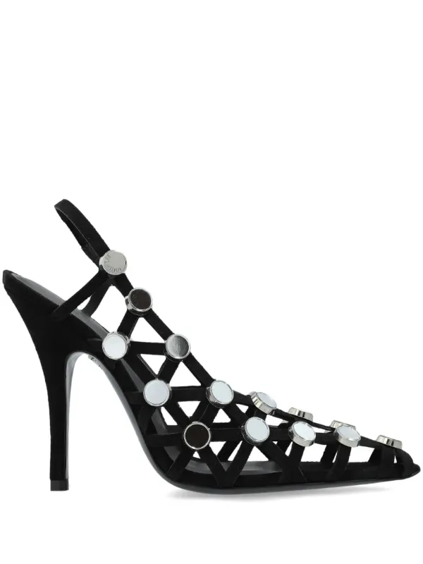 The Attico 100mm Grid Pumps in Black